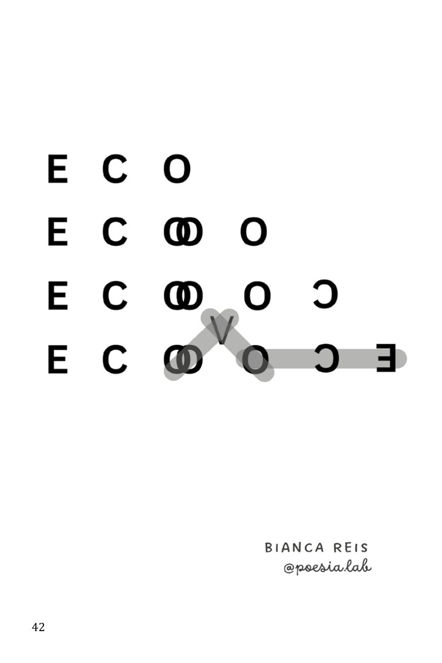 Poema visual Eco, de Bianca Reis, reproduzido como imagem da página original.